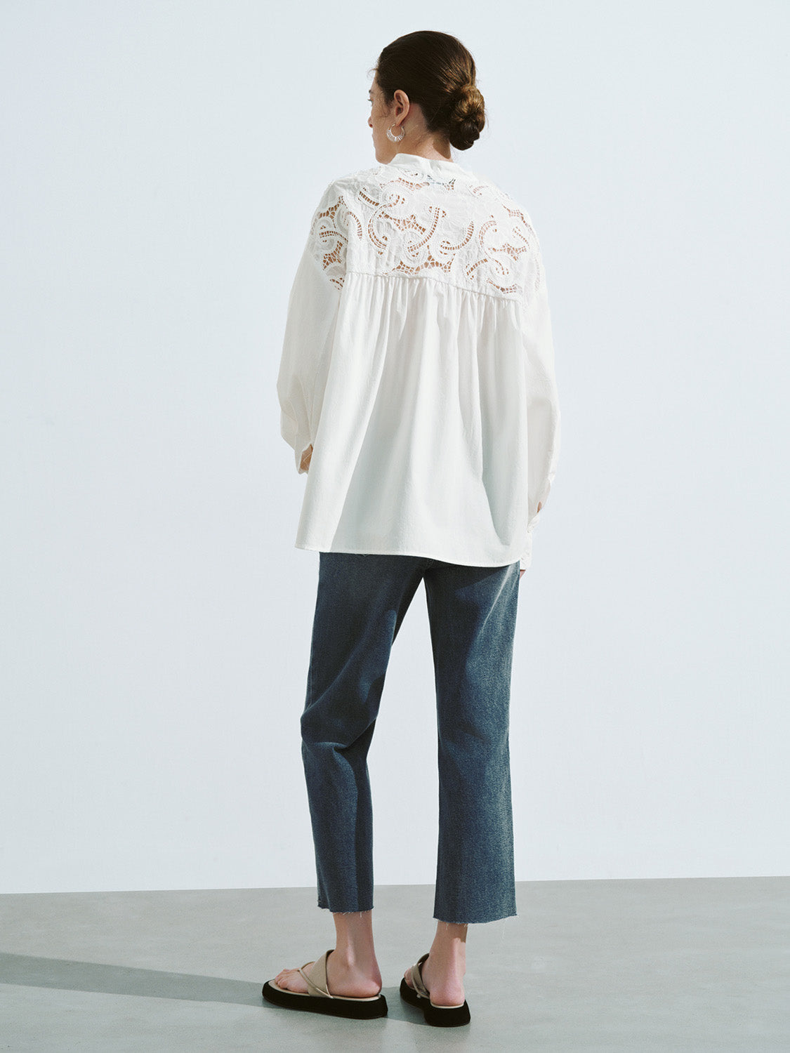 Notch Neck Oversized Blouse