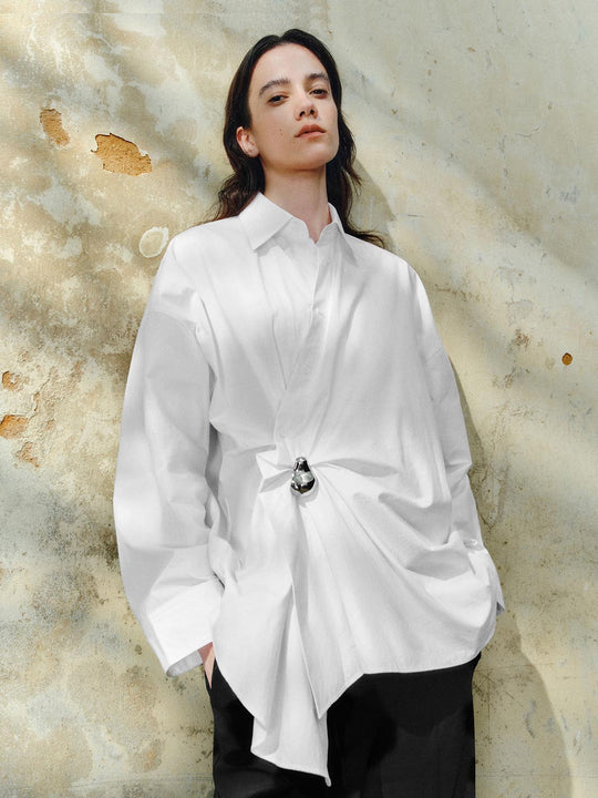 Metal Accent Long Sleeve Shirts