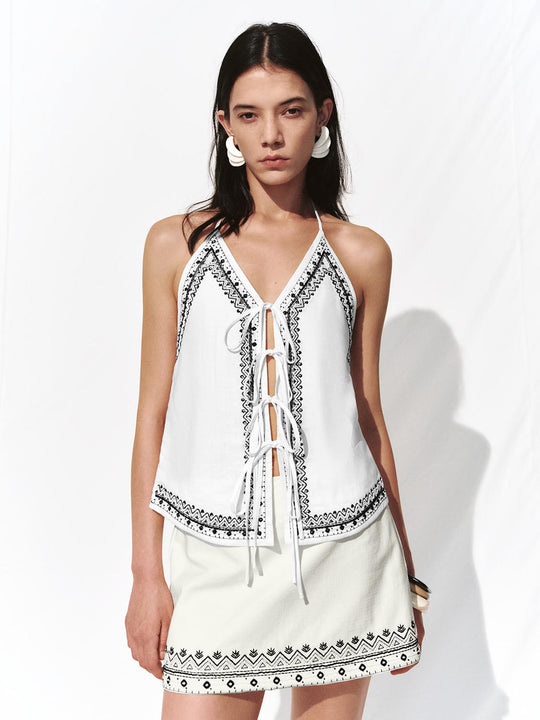 Tribal Halter Neck Cami Tops