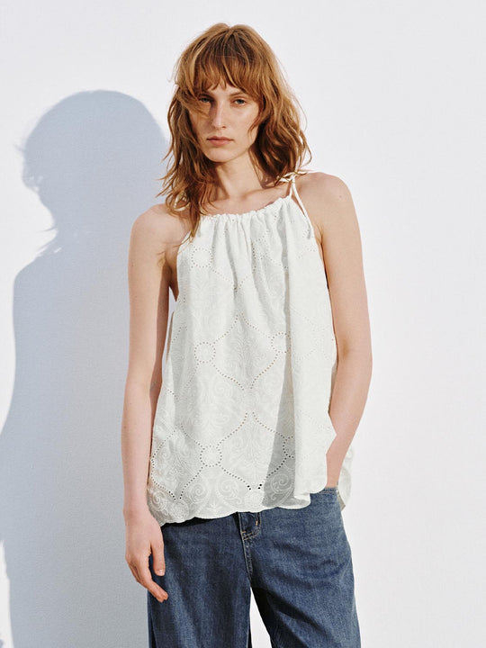 Guipure Detail Strappy Cami Tops
