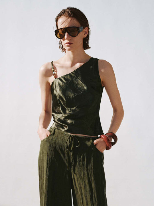 One Shoulder Cami Tops