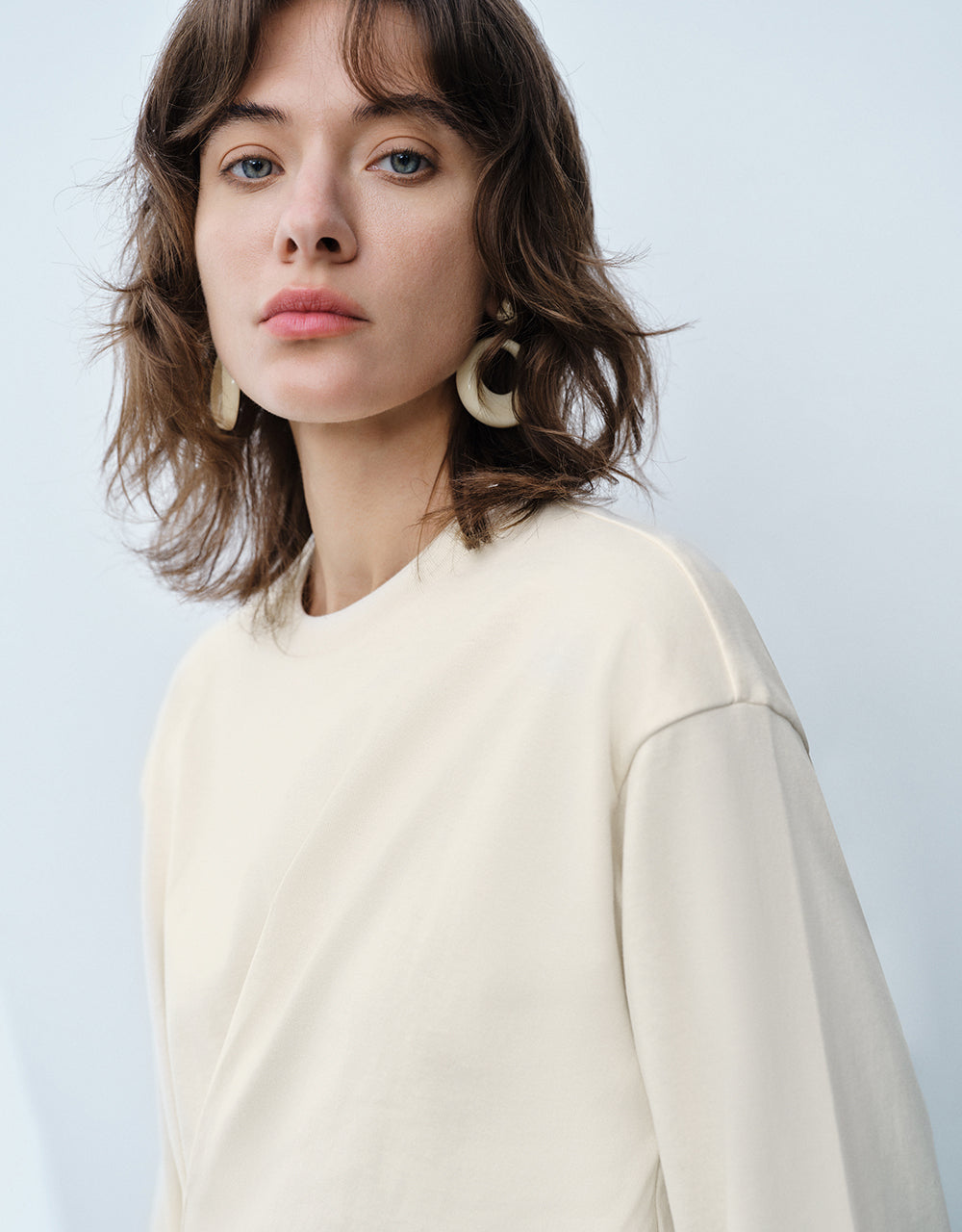 Asymmetric Crew Neck Regular T-Shirt