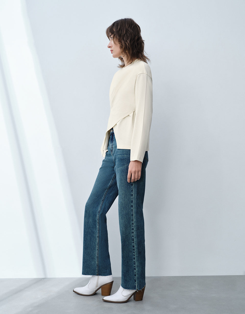 Asymmetric Crew Neck Regular T-Shirt