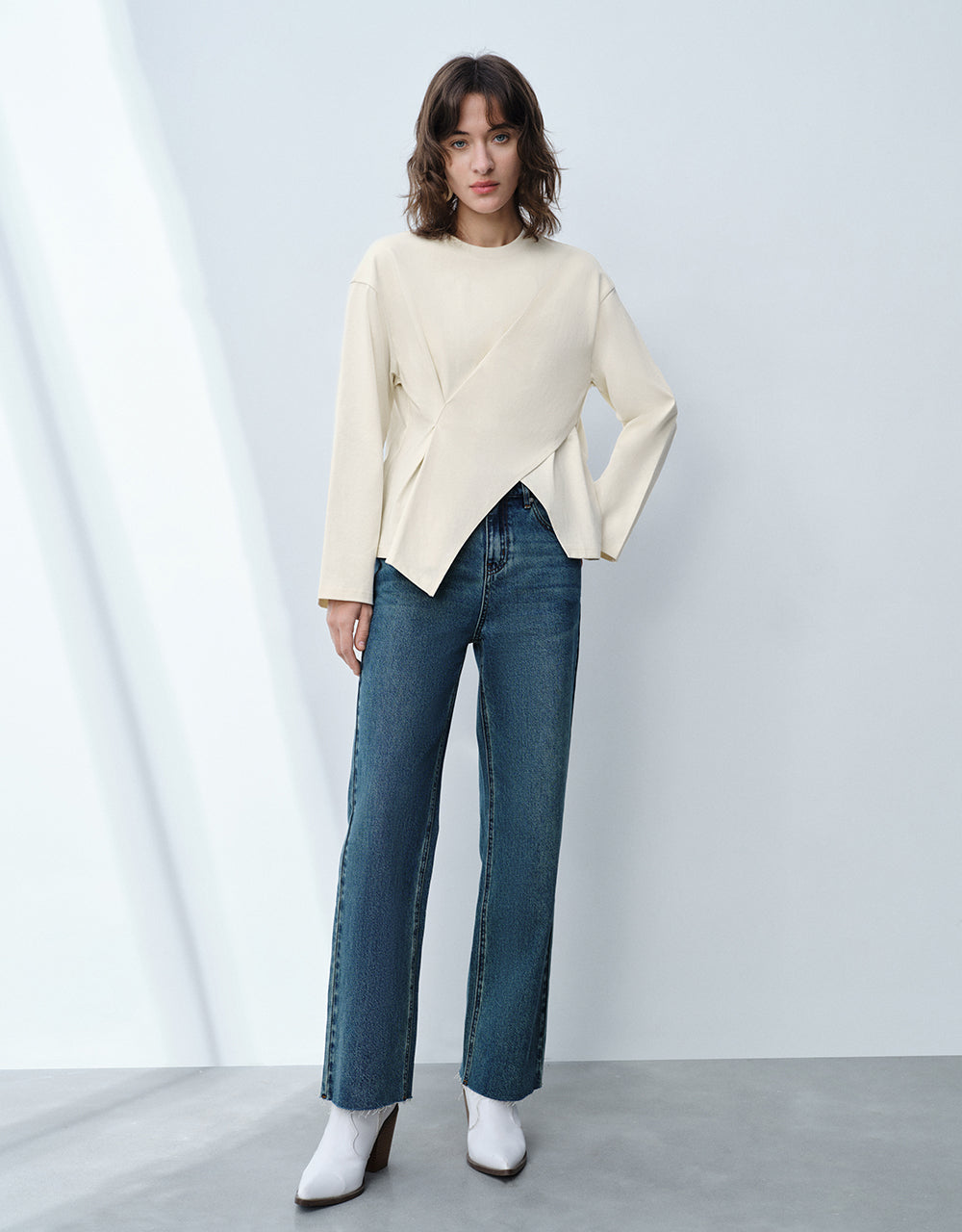 Asymmetric Crew Neck Regular T-Shirt