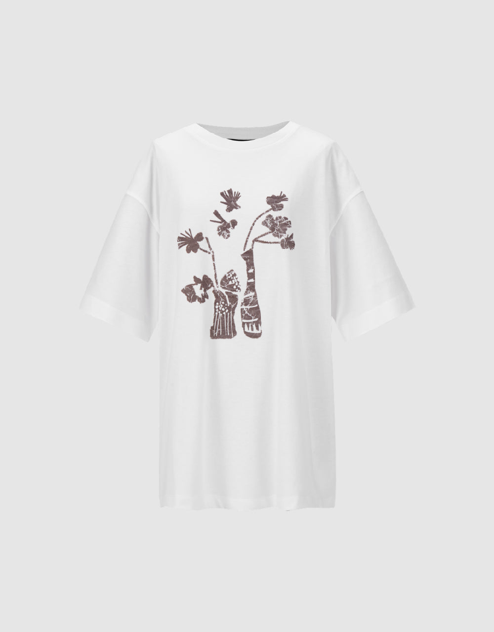 Flower Printed Crew Neck T-Shirt