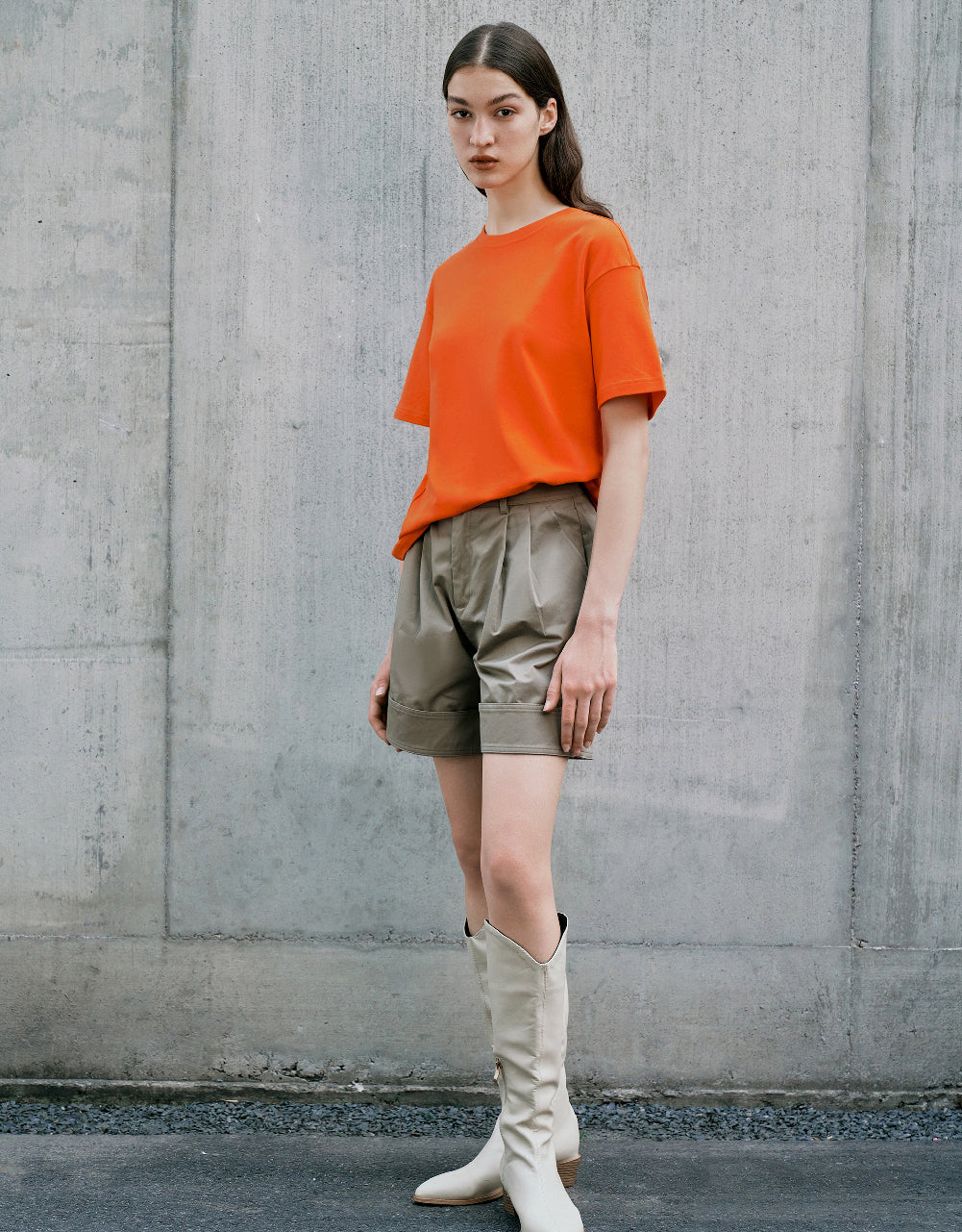 Knitted Crew Neck Straight T-Shirt