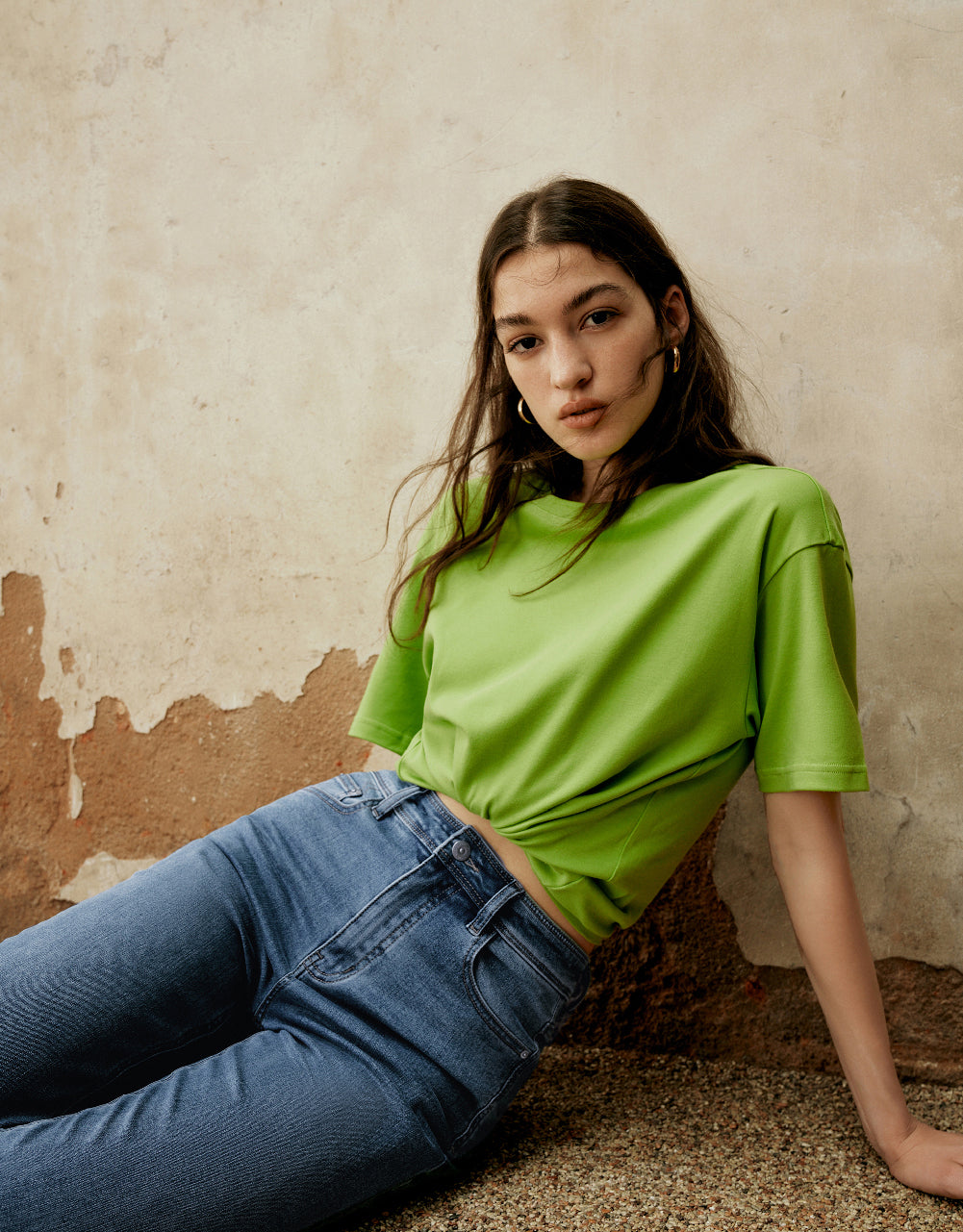 Knitted Crew Neck Straight T-Shirt