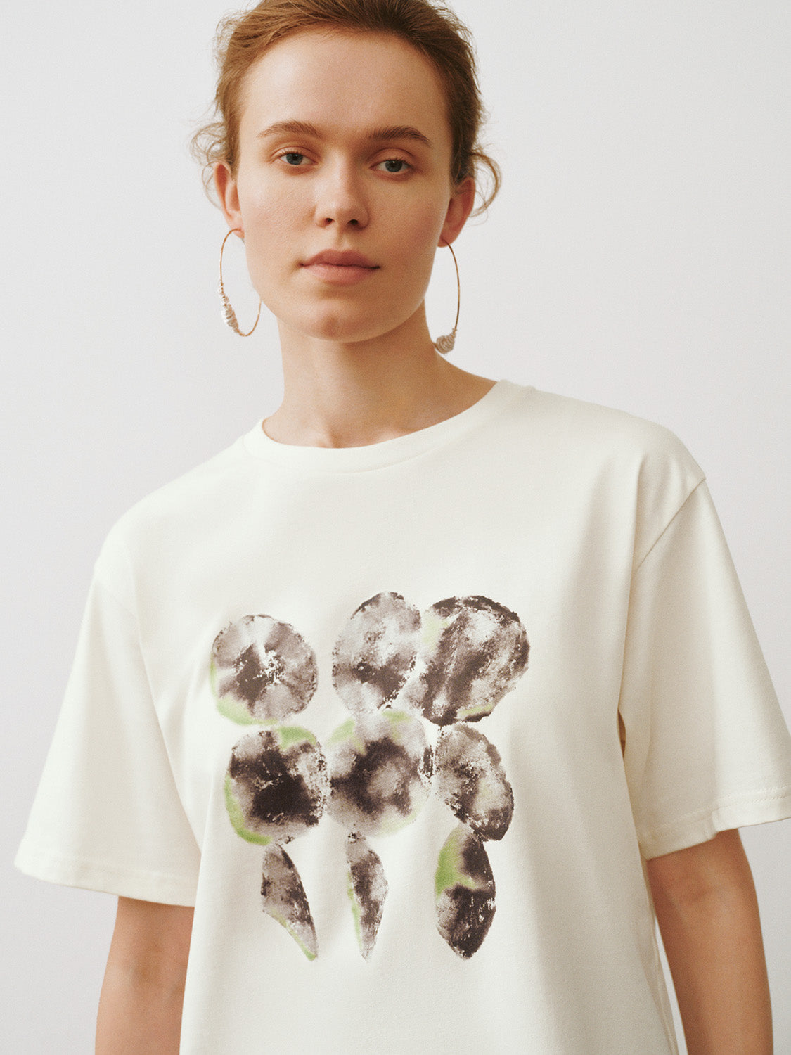 Printed Crew Neck Straight T-Shirt