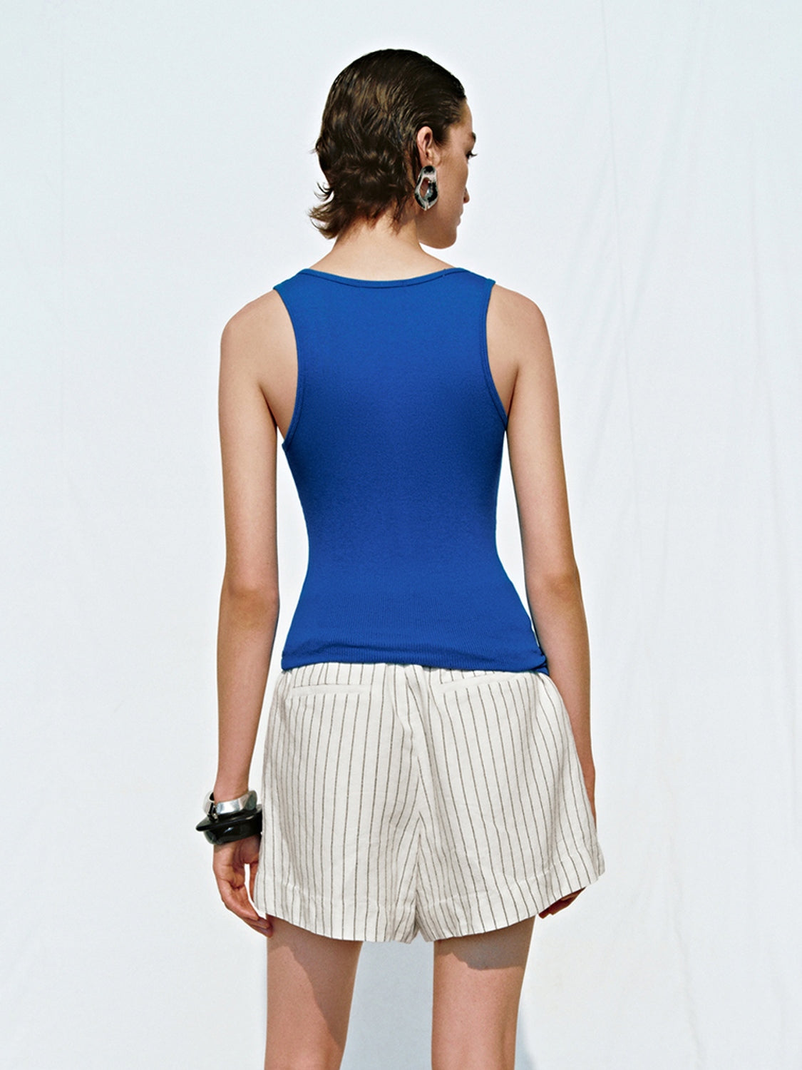 Button Half Placket Tank Tops
