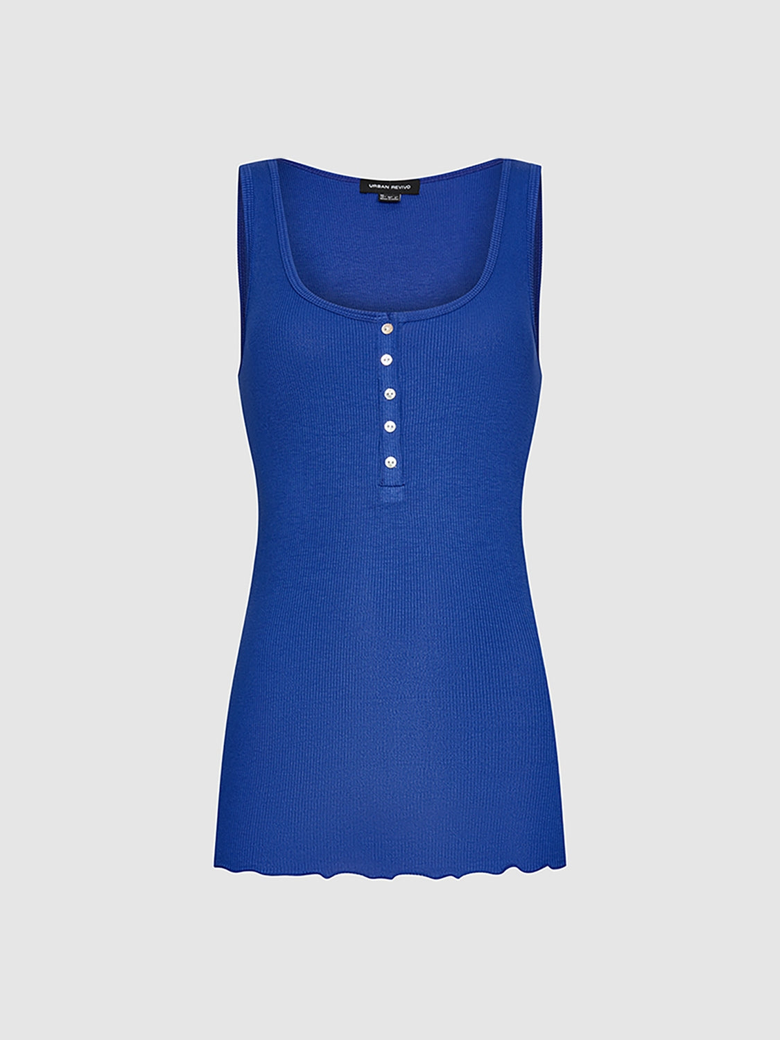 Button Half Placket Tank Tops