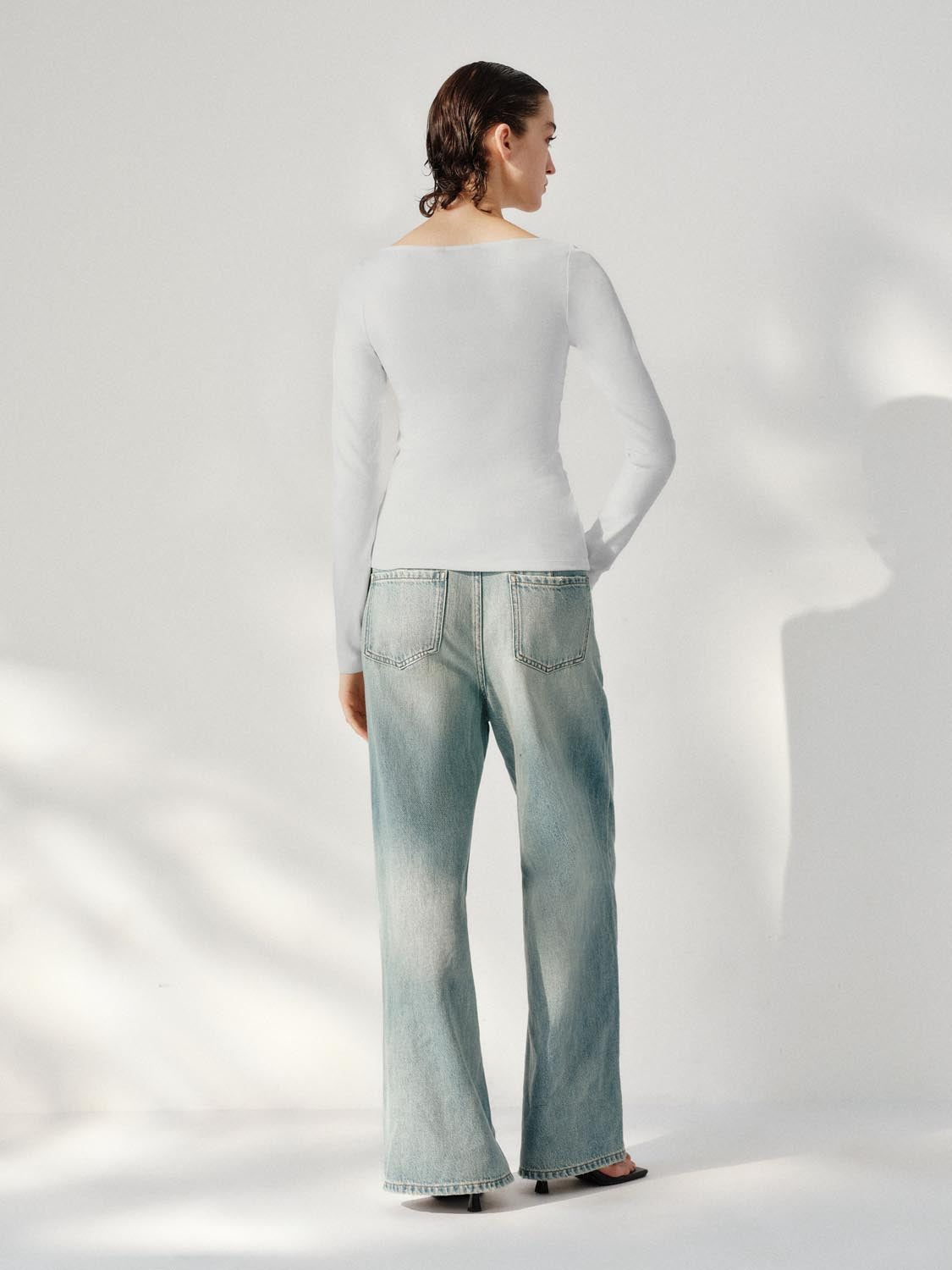 Lace Hem Long Sleeve T-Shirts