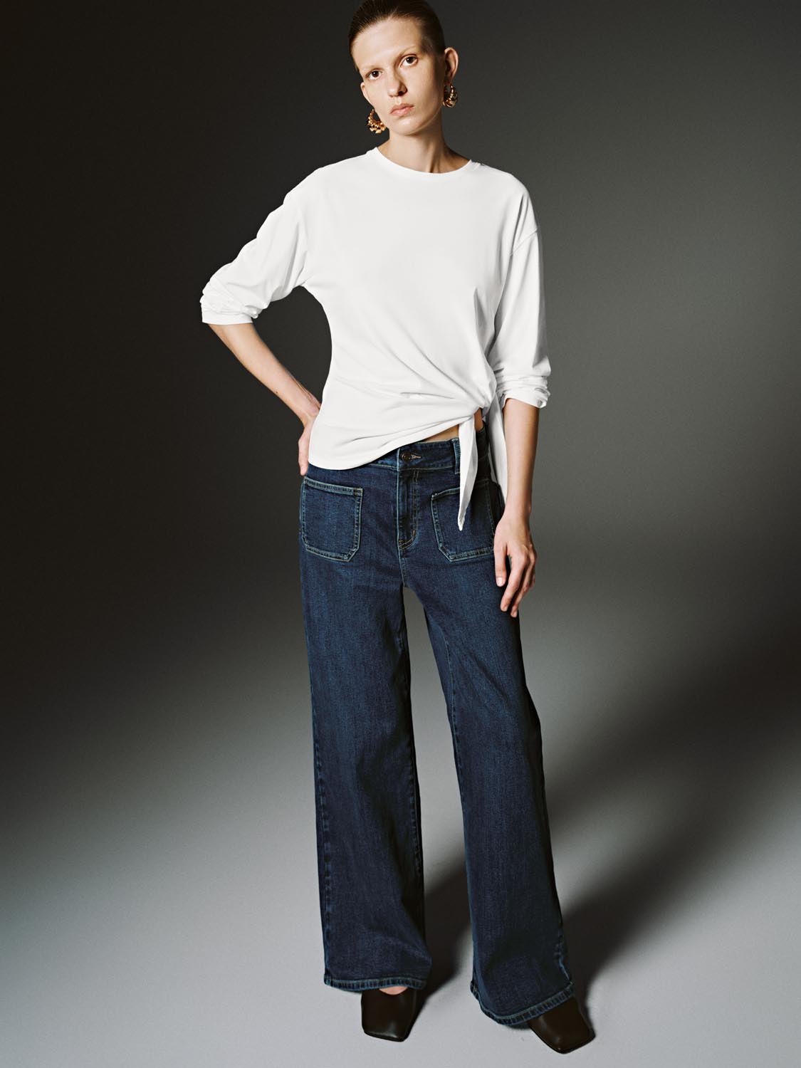 Tie Side Long Sleeve T-Shirts