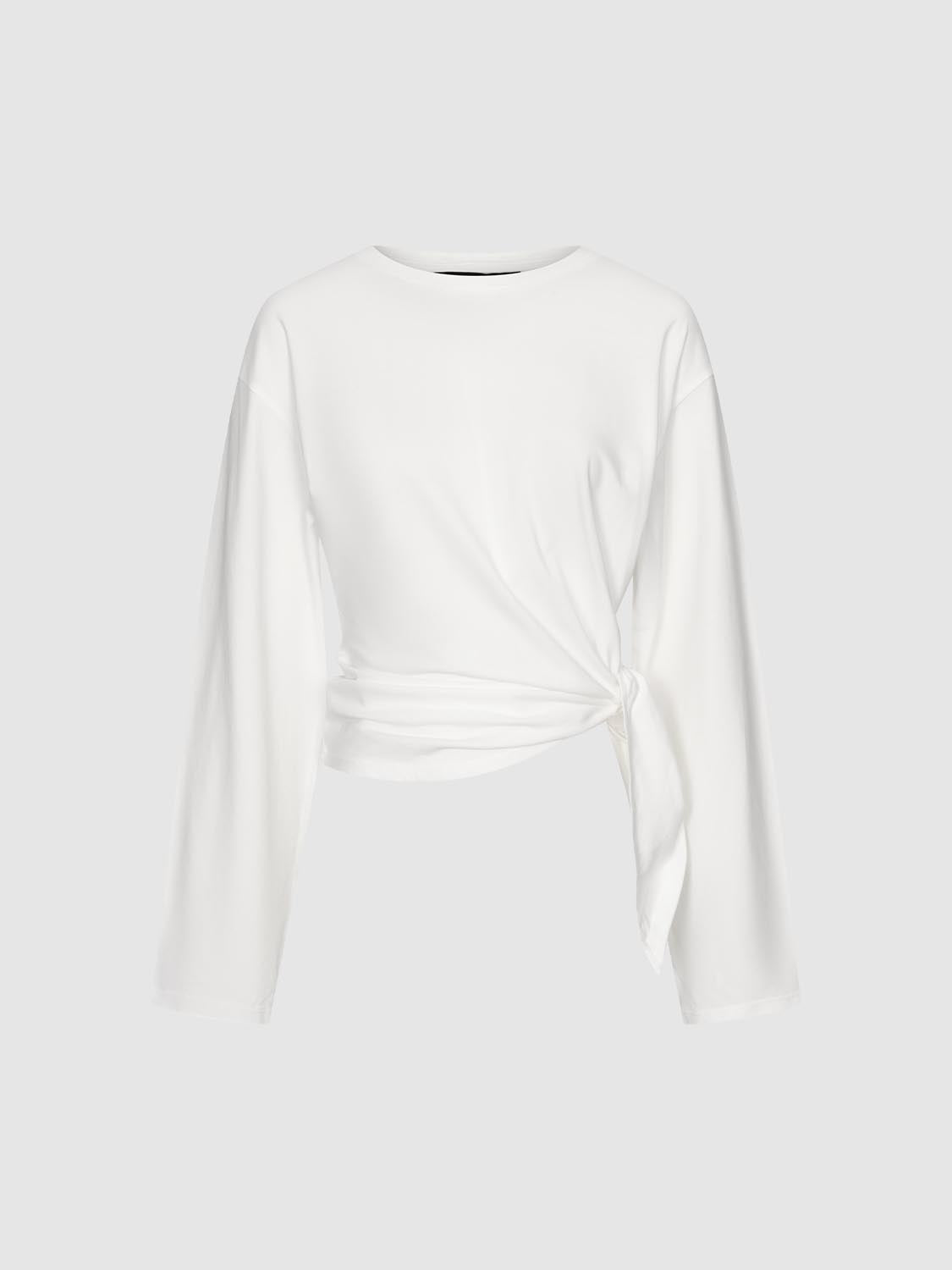 Tie Side Long Sleeve T-Shirts