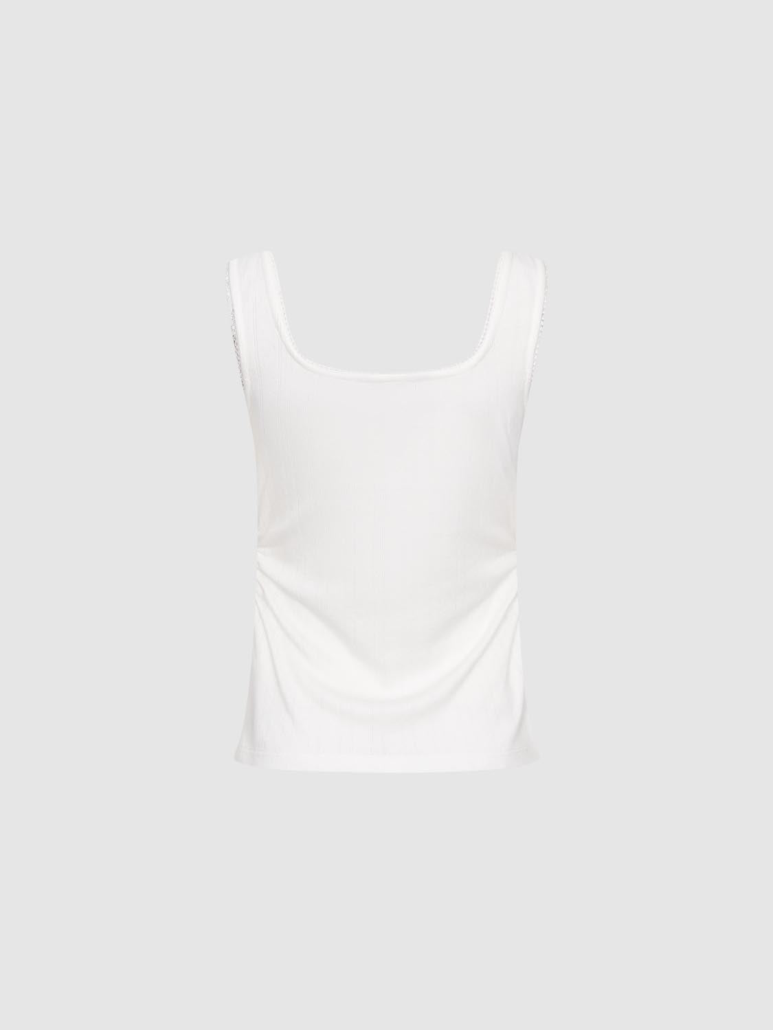 Ribbed Button Up Tank Tops