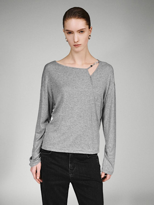 Asymmetric Long Sleeve T-Shirts