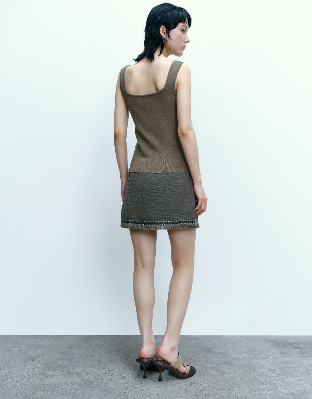 Textured Mini A-Line Skirt