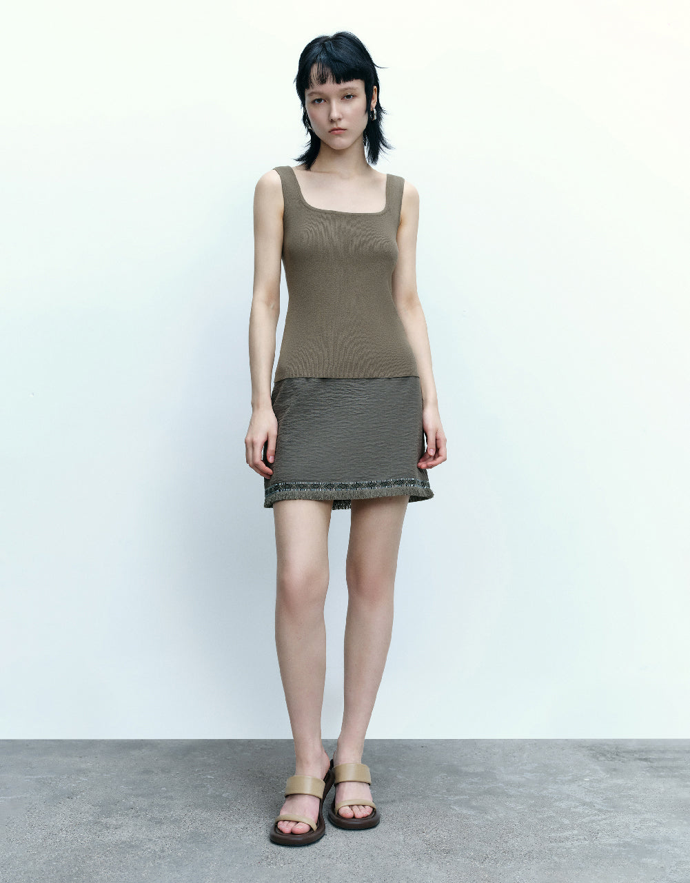 Textured Mini A-Line Skirt