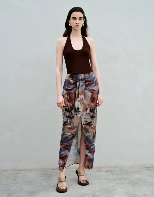 Printed Straight Skirt