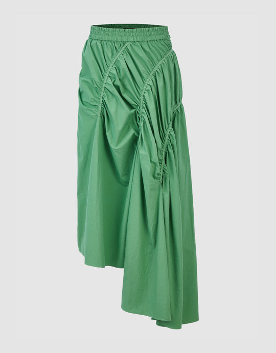 Ruched Midi A-Line Skirt