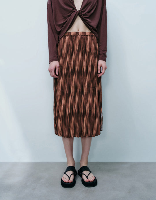 Elastic Waist A-Line Skirt