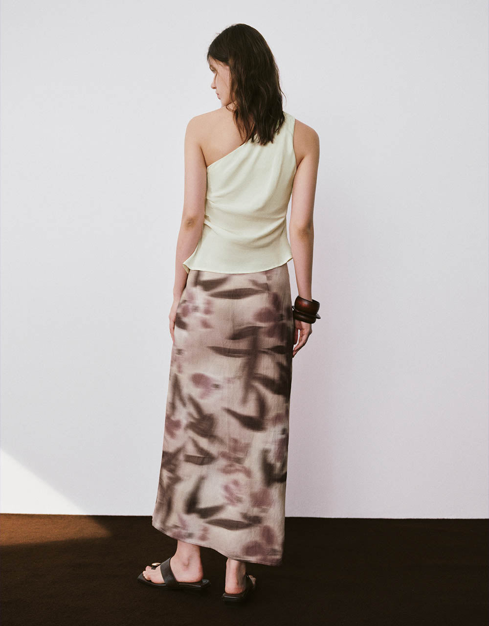 Printed Wrapped Straight Skirt