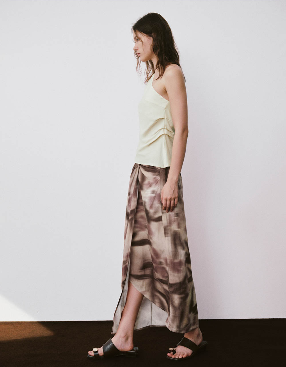 Printed Wrapped Straight Skirt