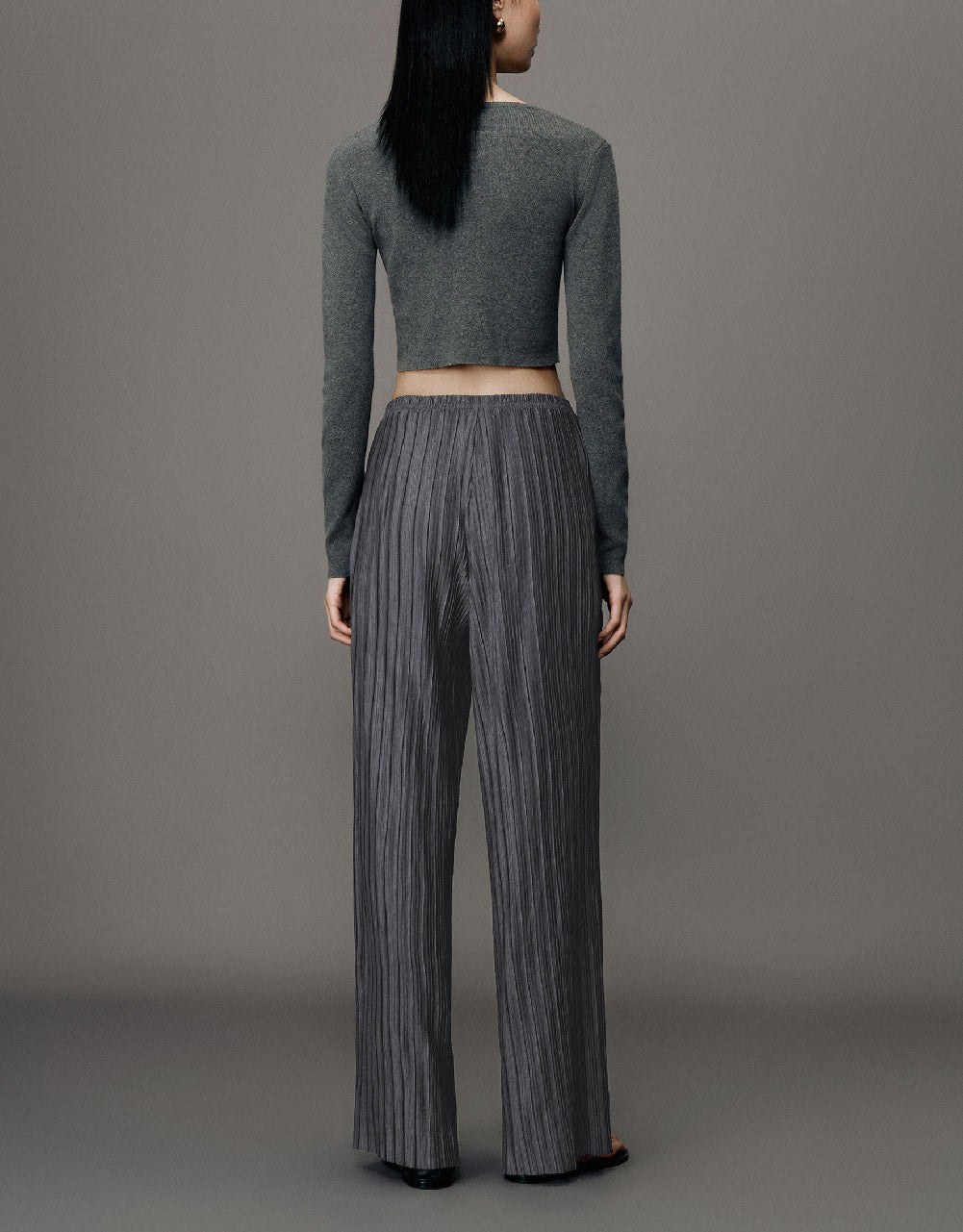 Textured Knitted Long Straight Pants