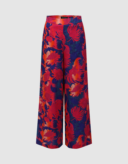 Floral Printed Wide-Leg Pants