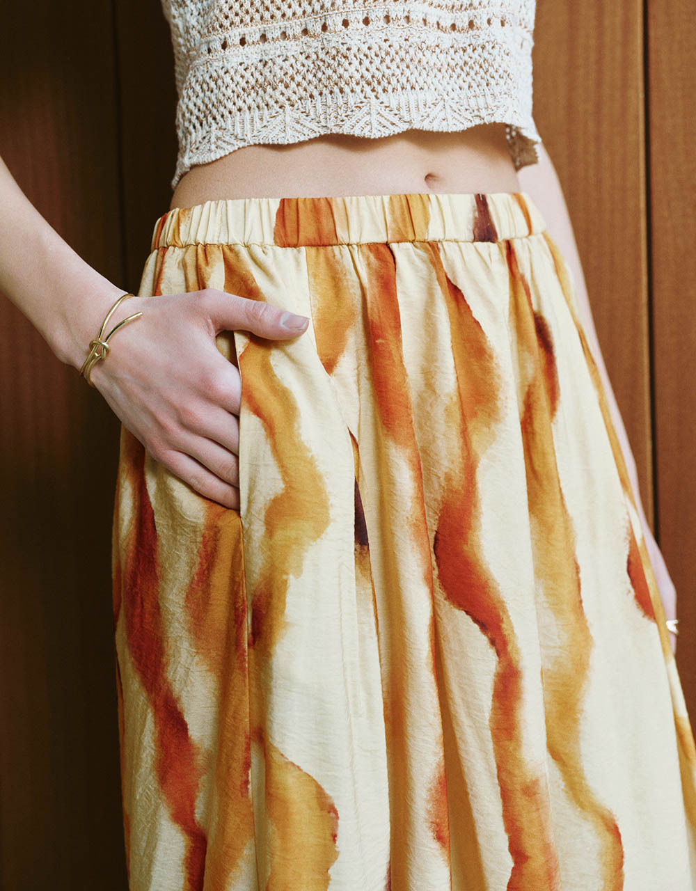 Printed Wide-Leg Pants