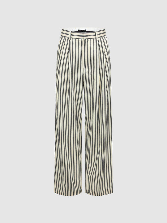 Striped Wide-Leg Pants