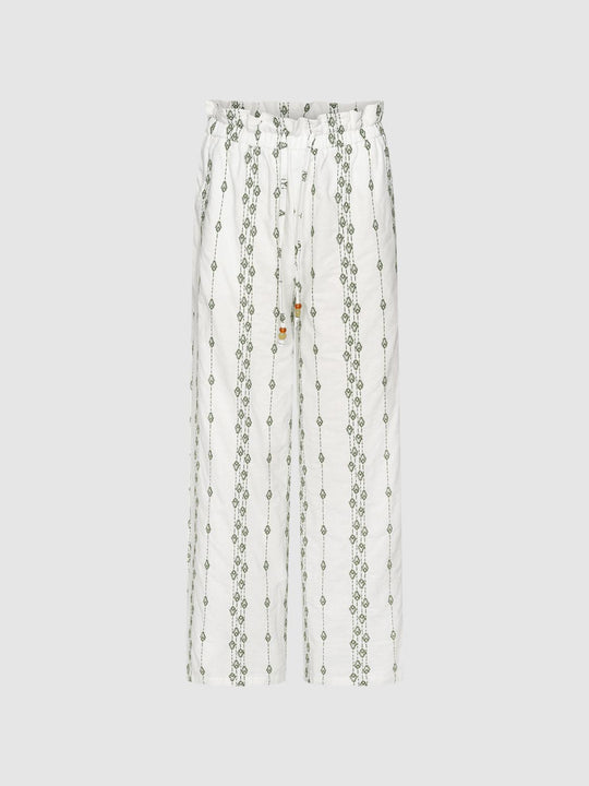 Drawstring Pull On Wide Leg Pants