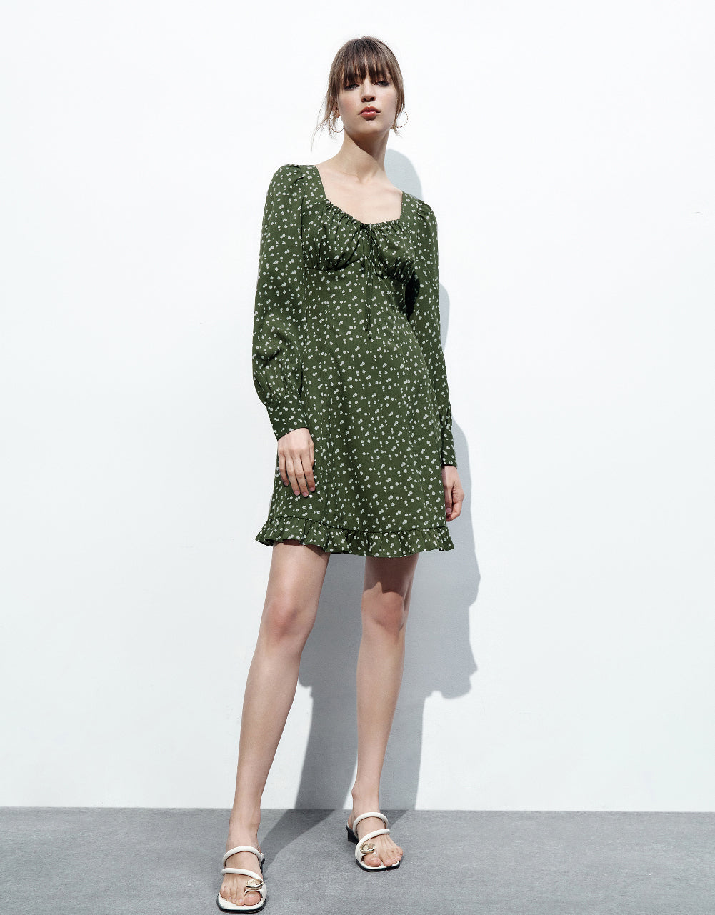 Puff Sleeve A-Line Dress