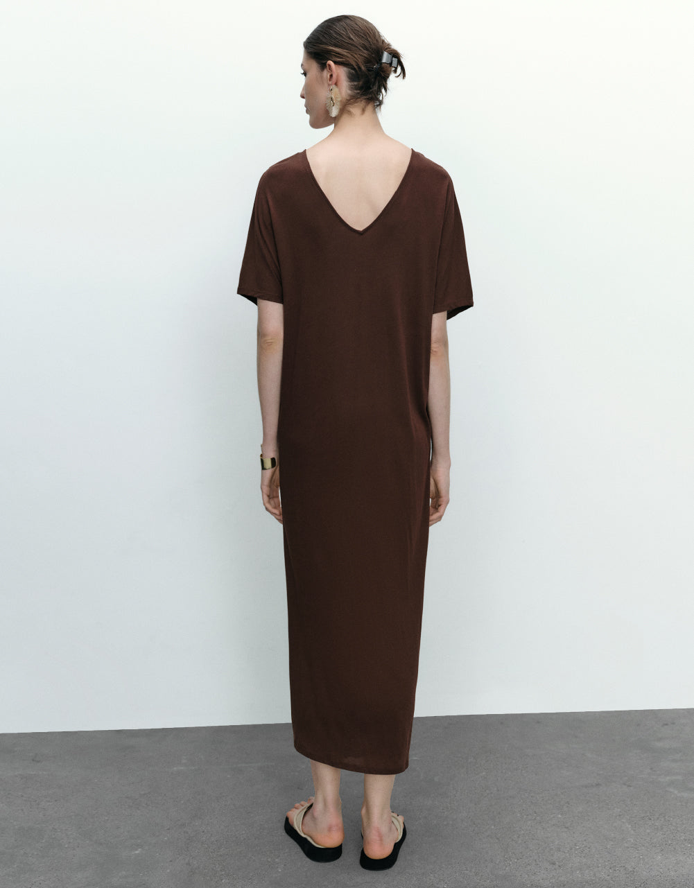 Dolman Sleeve V-Neck Dress