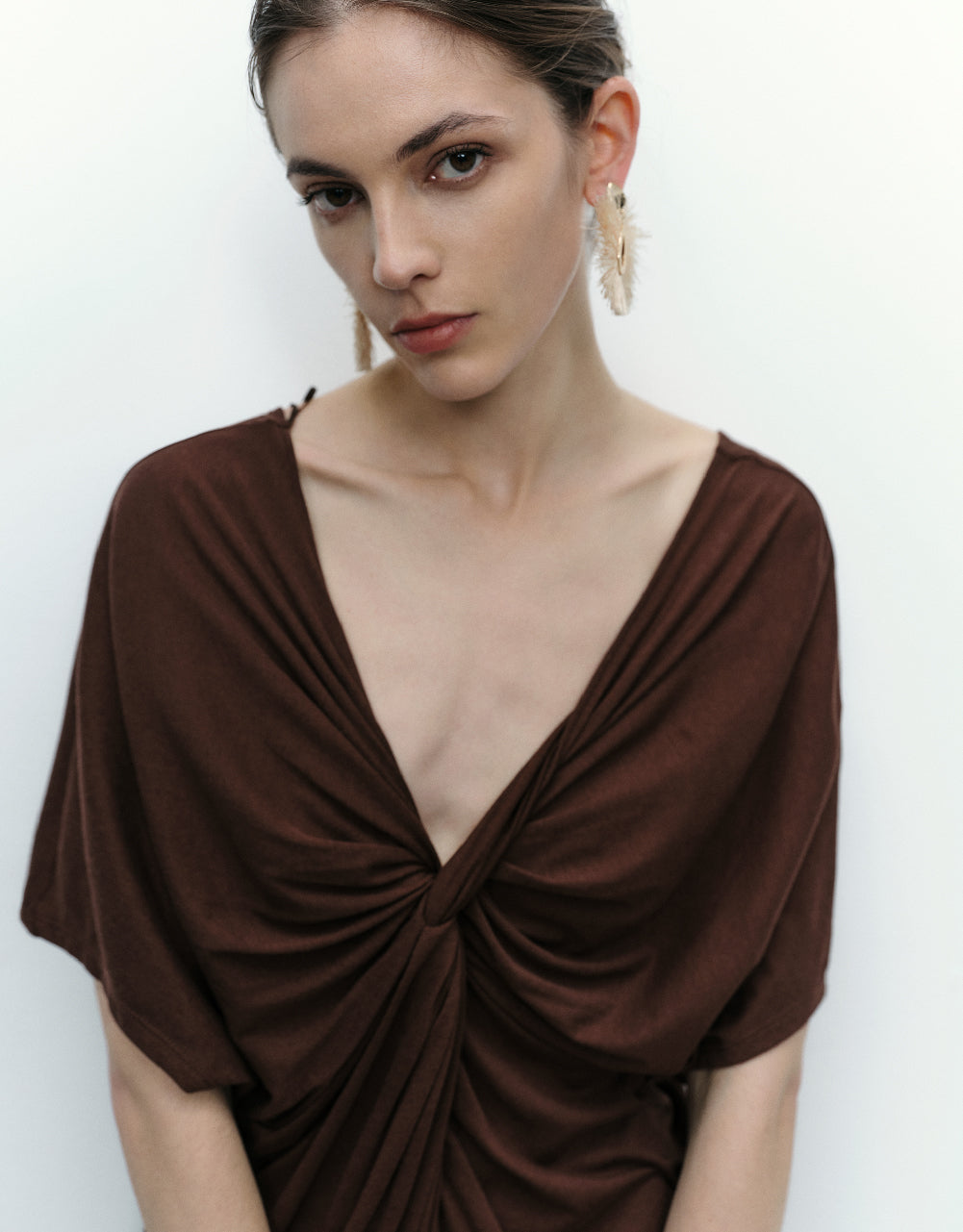 Dolman Sleeve V-Neck Dress