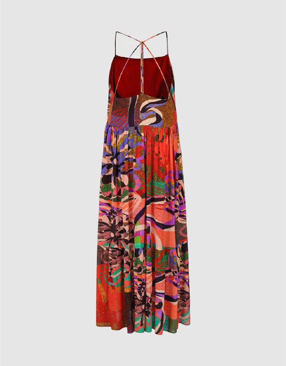 Printed Halter Neck A-Line Dress