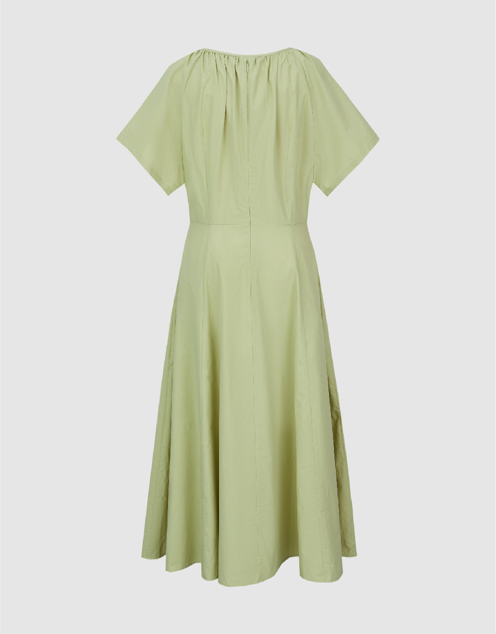 Notch Neck Raglan Sleeve A-Line Dress