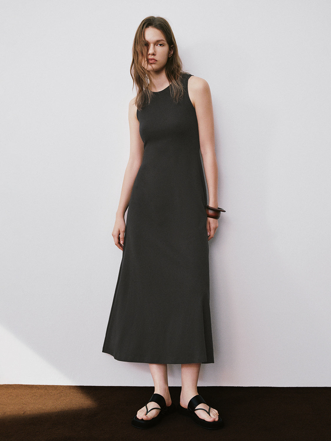 Sleeveless Crew Neck A-Line Dress