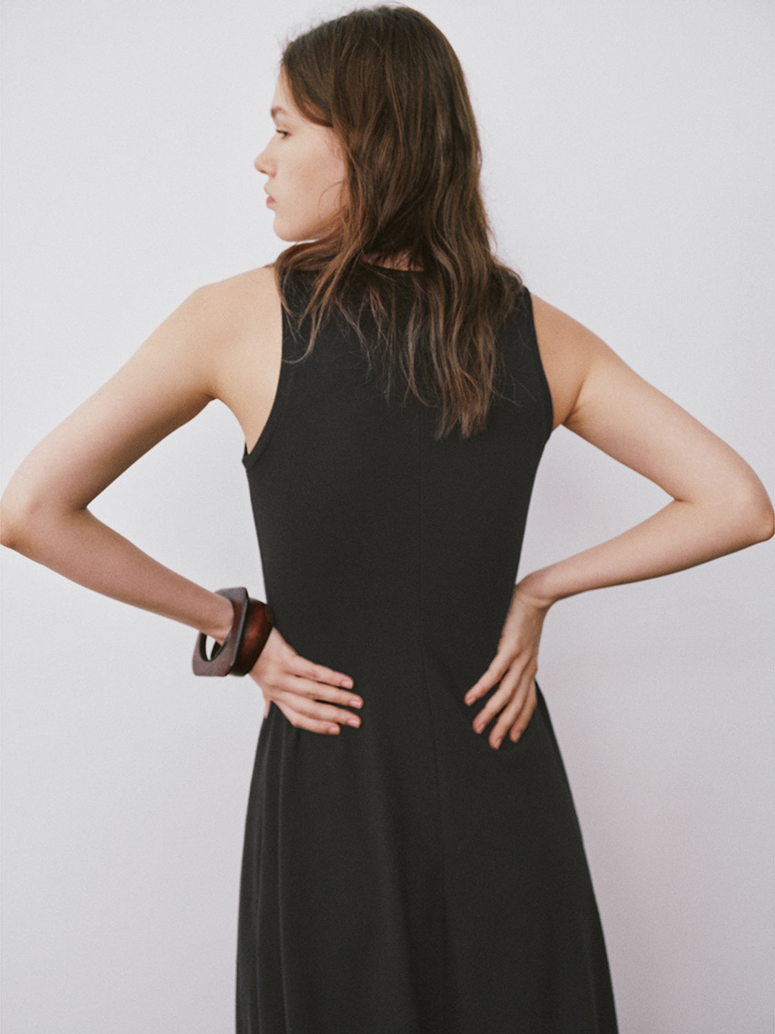 Sleeveless Crew Neck A-Line Dress