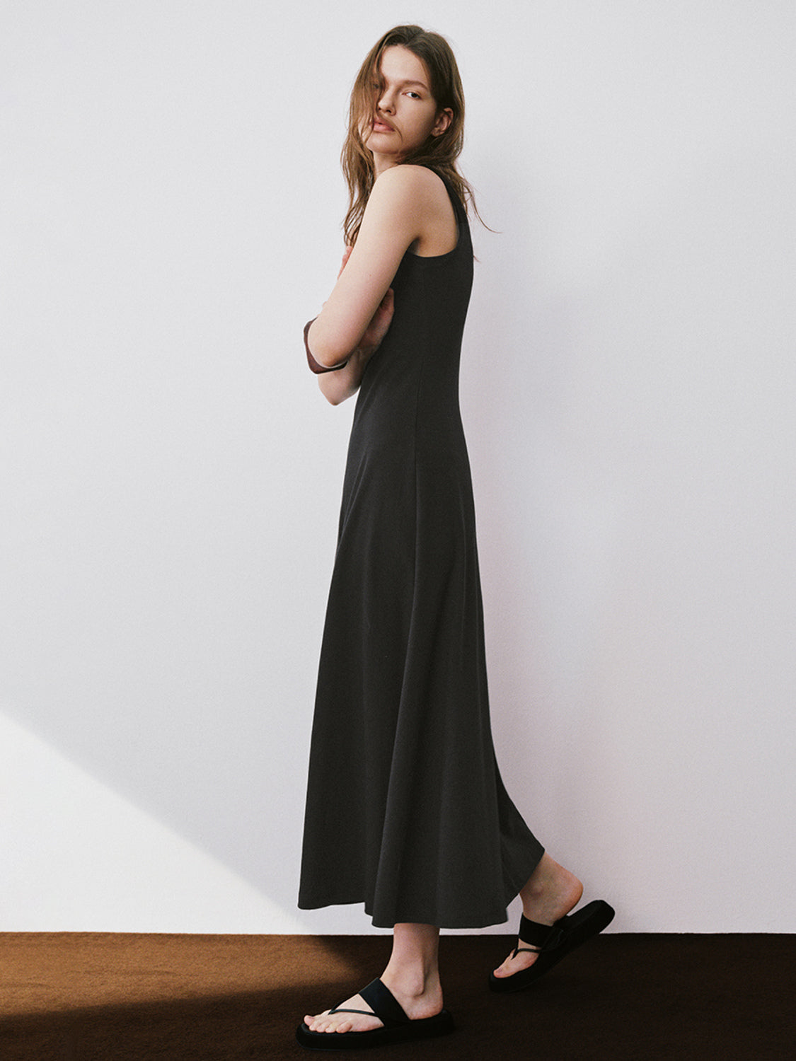 Sleeveless Crew Neck A-Line Dress