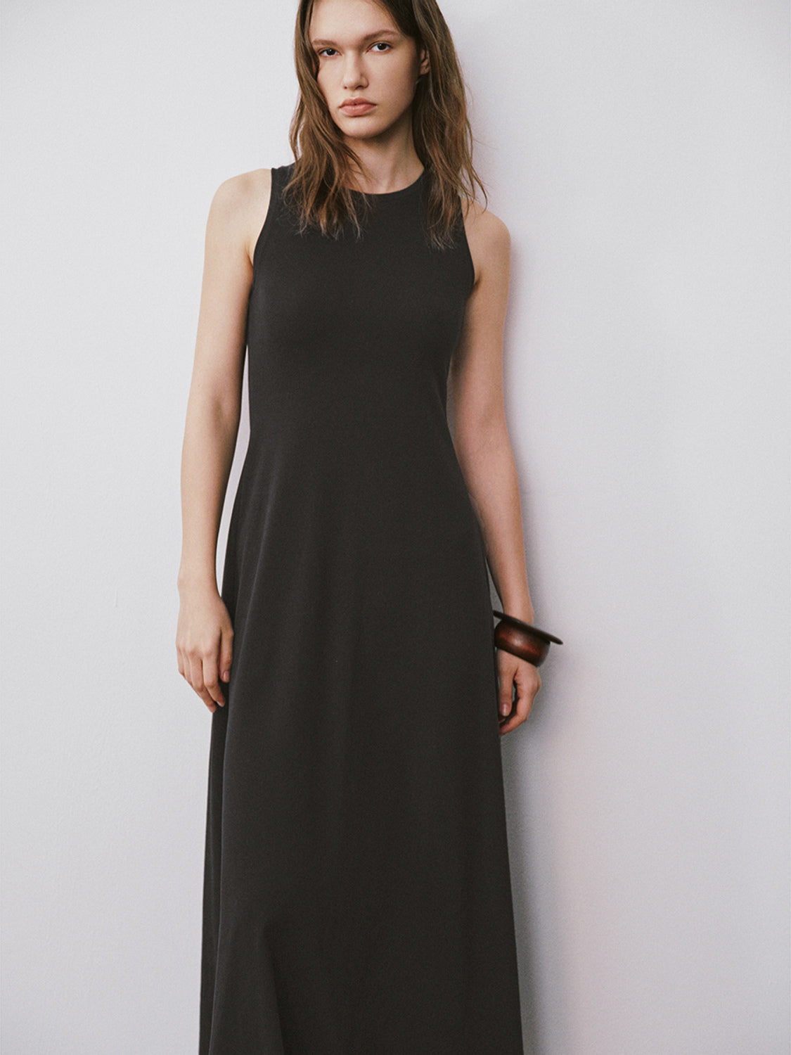 Sleeveless Crew Neck A-Line Dress