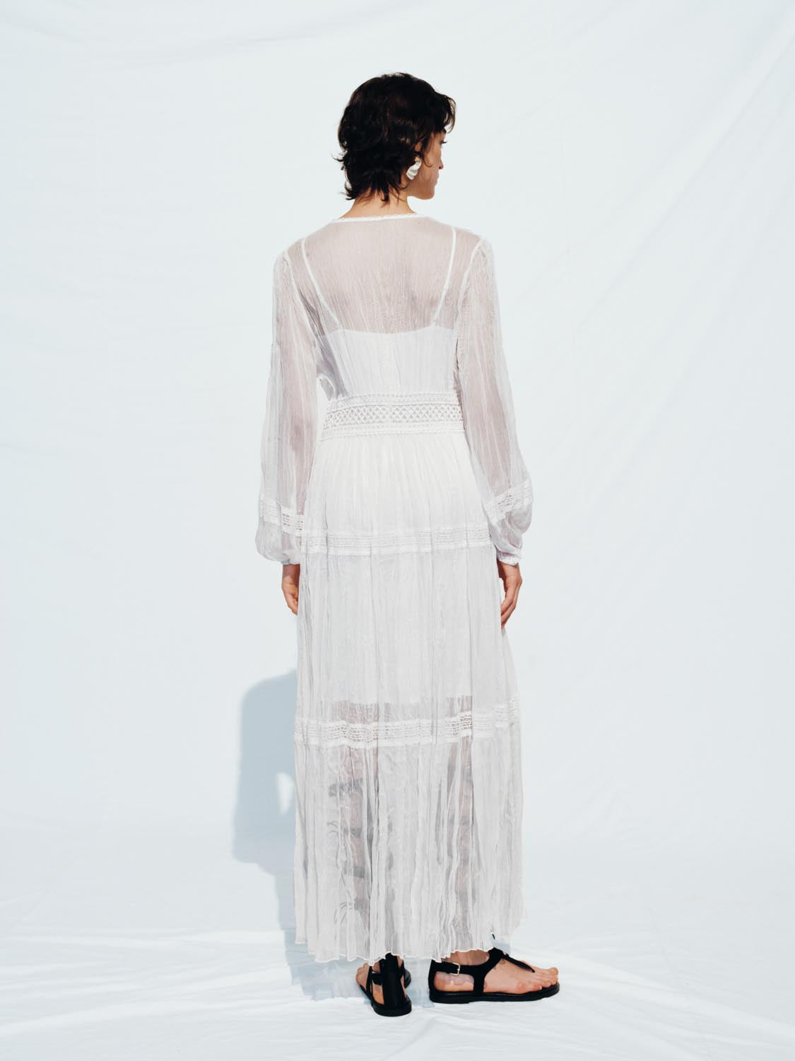 Broderie Detail Crinkle Maxi Dresses
