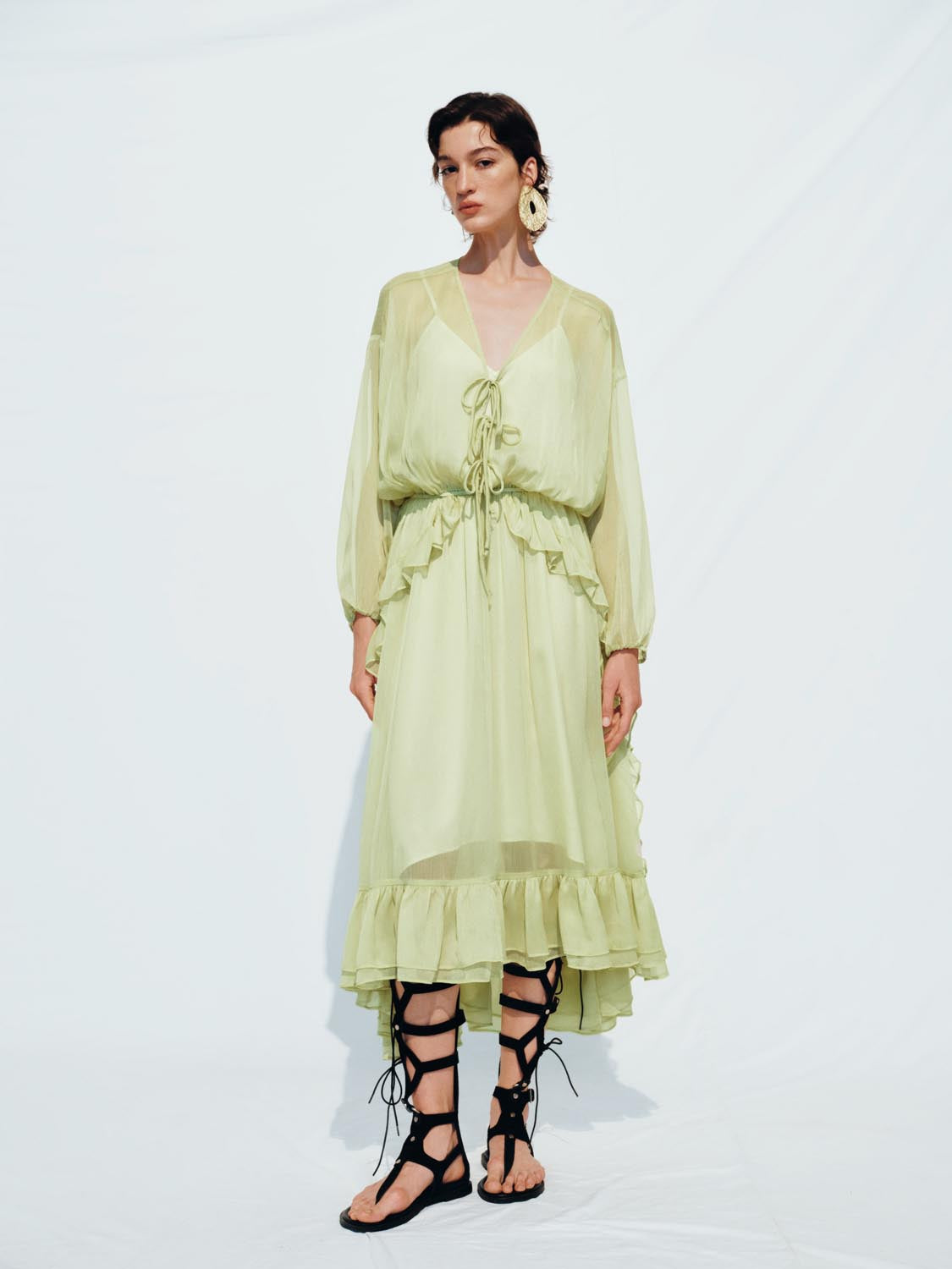 Ruffle A-Line Maxi Dresses