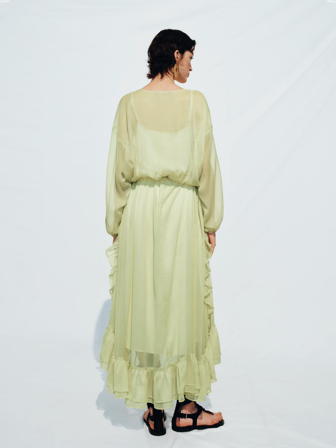 Ruffle A-Line Maxi Dresses