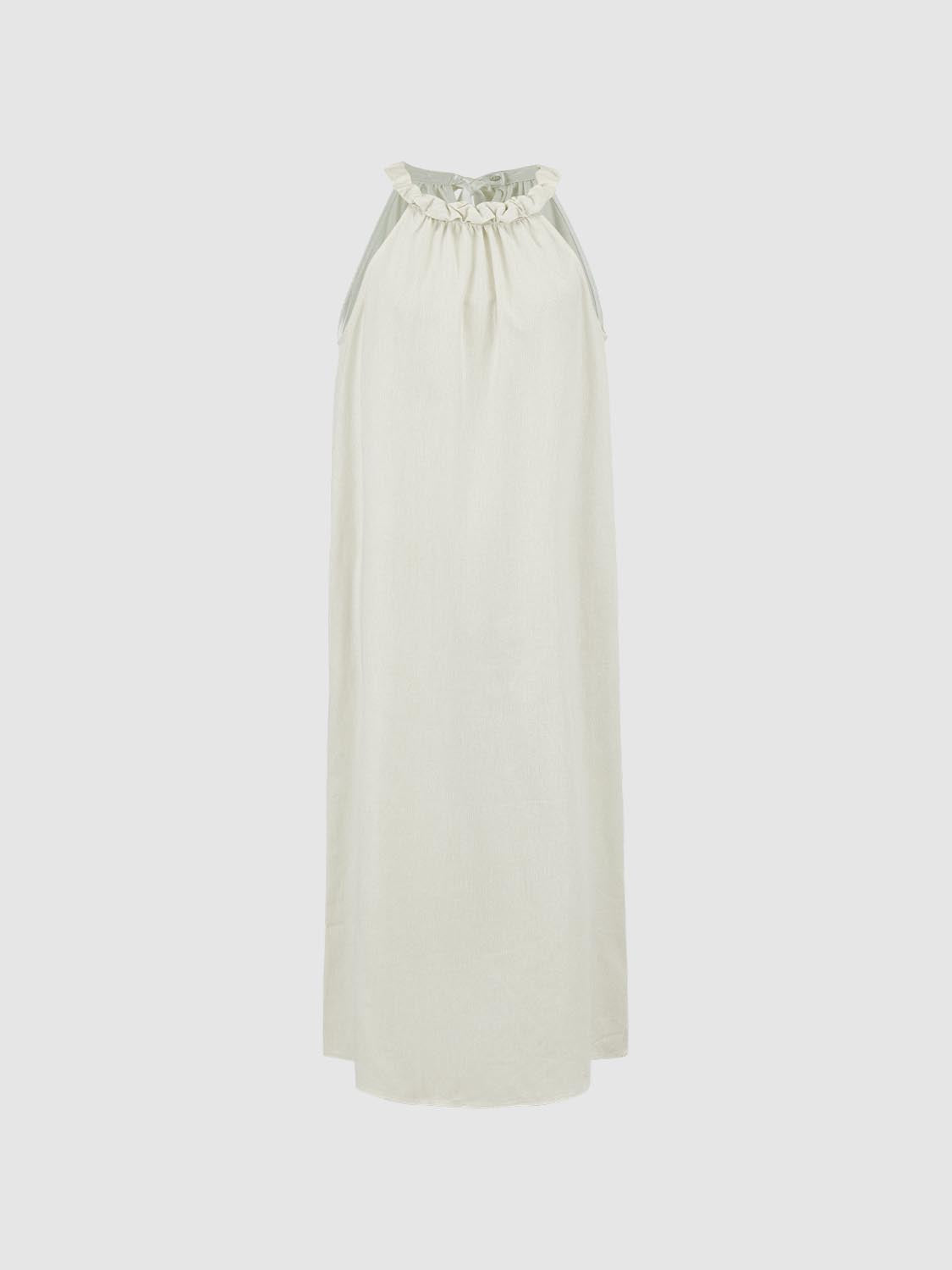Halter Neck Sleeveless A-Line Maxi Dresses