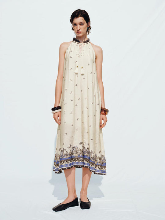 Halter Neck A-Line Maxi Dresses