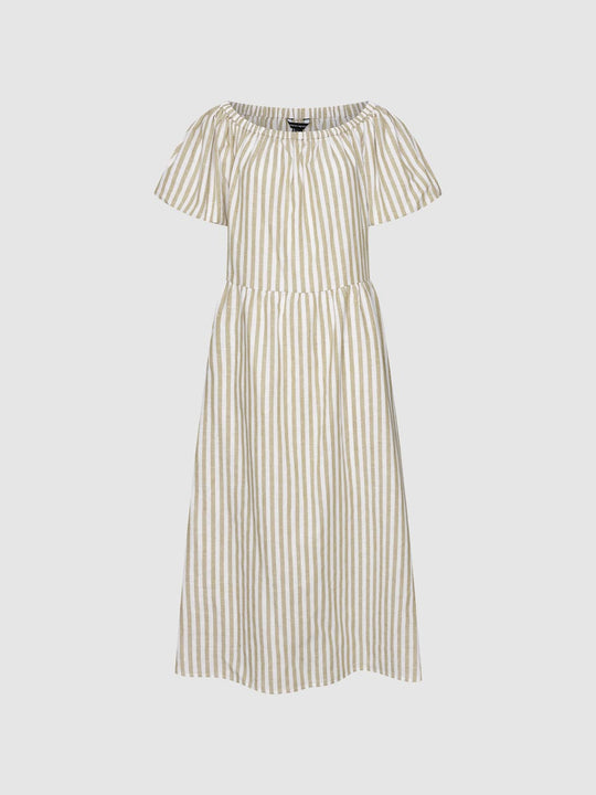 Striped A-Line Maxi Dresses