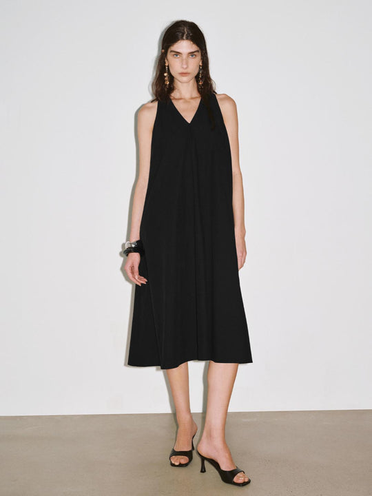 Loose Fit A-Line Midi Dresses