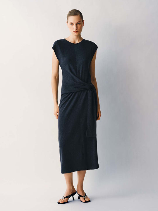 Non-Stretch Fabric With Soft Minimal Lines A-Line Silhouette Dress