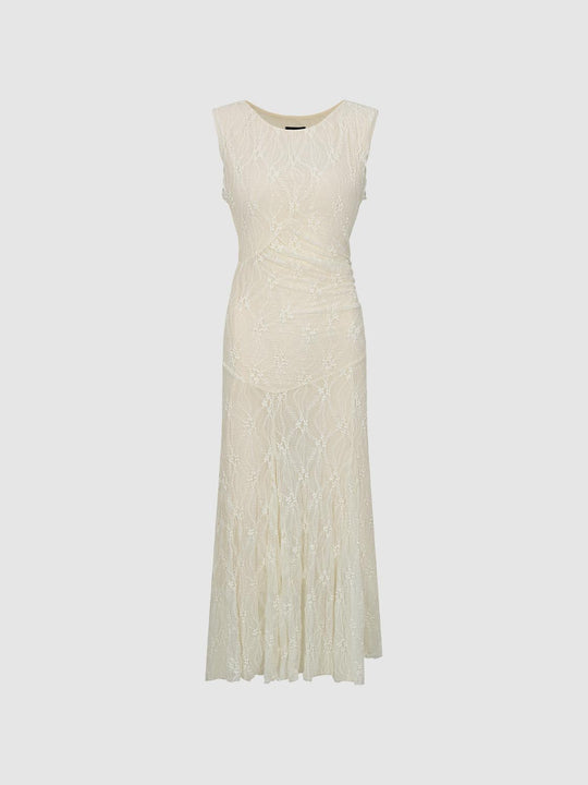 A-line Lace With Delicate Stretch Texture Dress