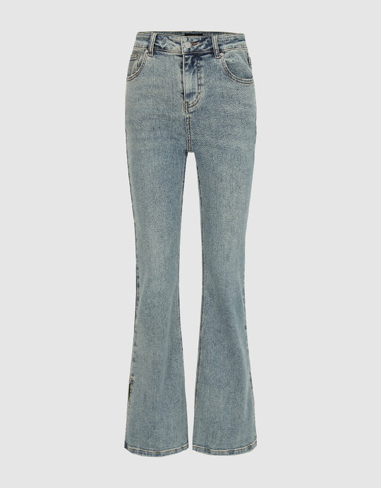 Split Hem Skinny Flare Jeans